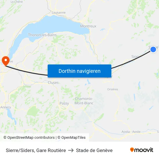 Sierre/Siders, Gare Routière to Stade de Genève map