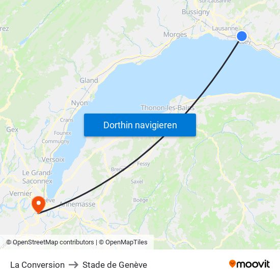 La Conversion to Stade de Genève map