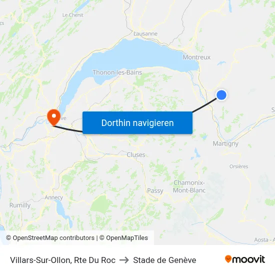 Villars-Sur-Ollon, Rte Du Roc to Stade de Genève map