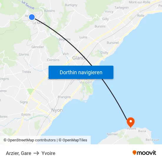 Arzier, Gare to Yvoire map