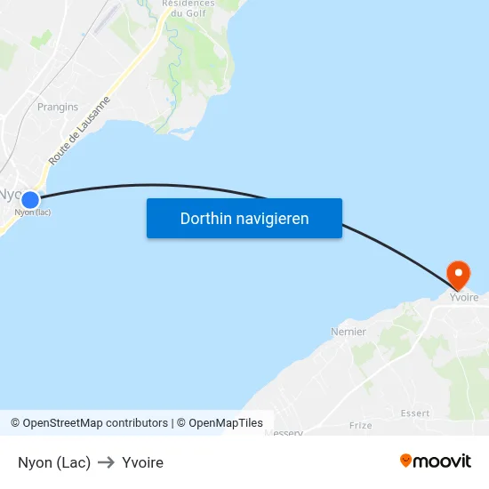 Nyon (Lac) to Yvoire map