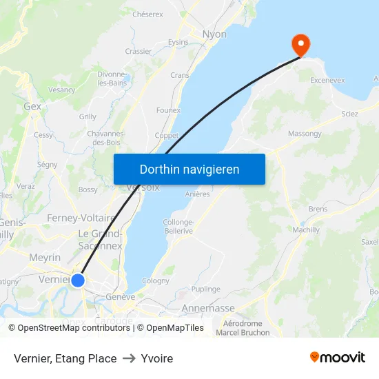 Vernier, Etang Place to Yvoire map