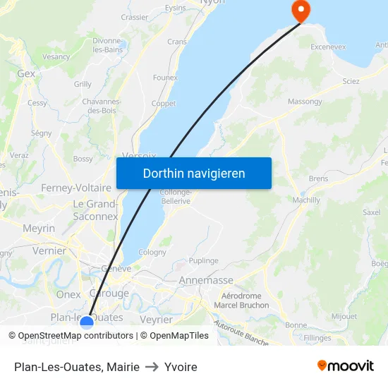 Plan-Les-Ouates, Mairie to Yvoire map