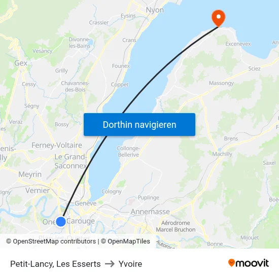 Petit-Lancy, Les Esserts to Yvoire map