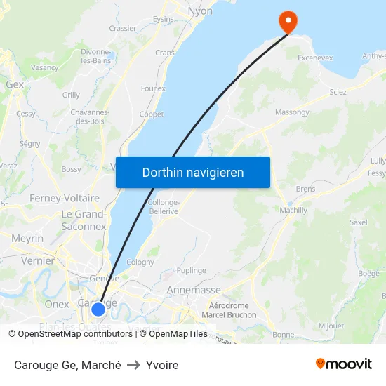 Carouge Ge, Marché to Yvoire map