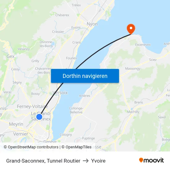Grand-Saconnex, Tunnel Routier to Yvoire map