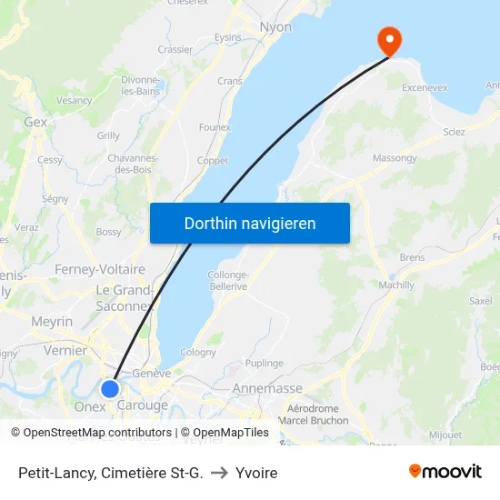 Petit-Lancy, Cimetière St-G. to Yvoire map