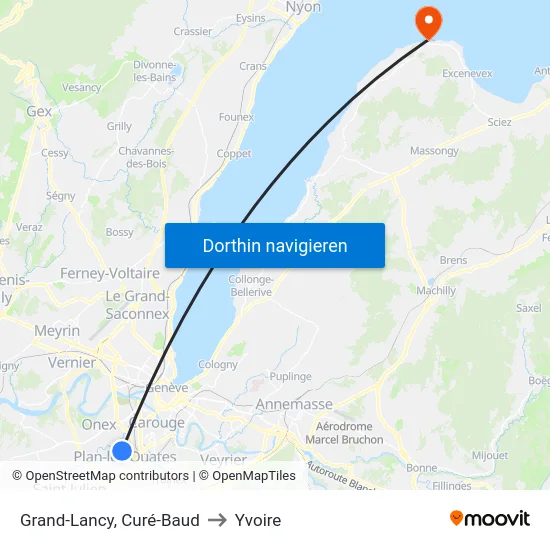 Grand-Lancy, Curé-Baud to Yvoire map