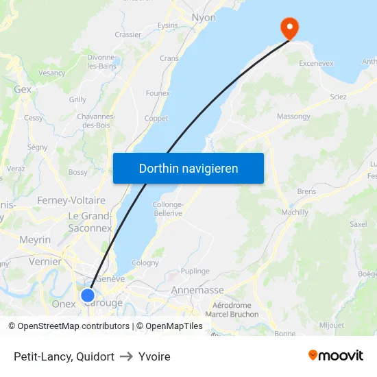 Petit-Lancy, Quidort to Yvoire map