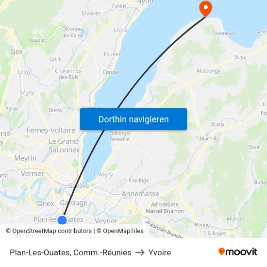 Plan-Les-Ouates, Comm.-Réunies to Yvoire map