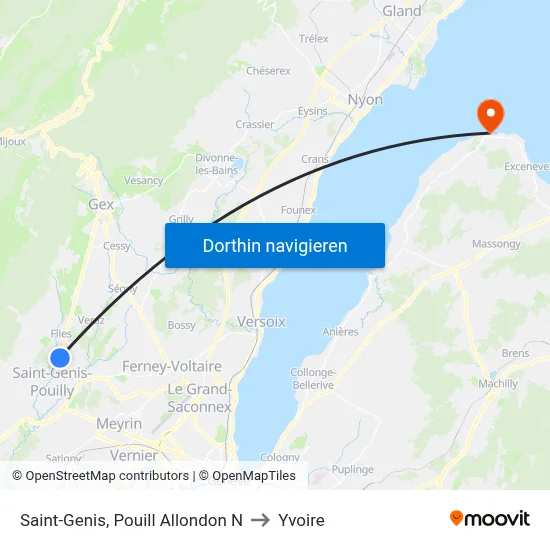 Saint-Genis, Pouill Allondon N to Yvoire map