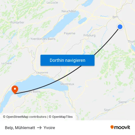 Belp, Mühlematt to Yvoire map