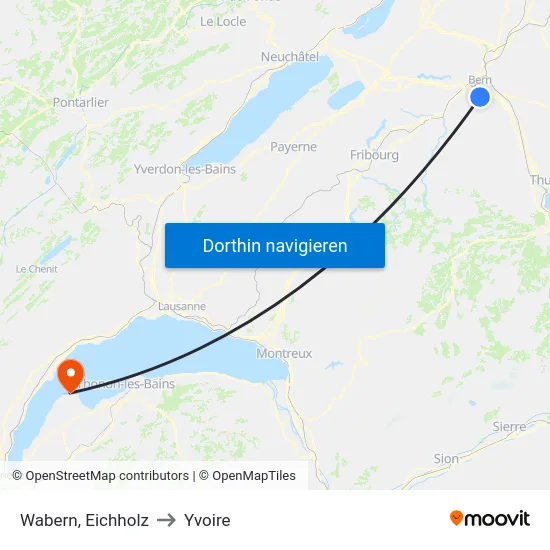 Wabern, Eichholz to Yvoire map