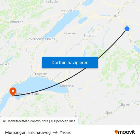 Münsingen, Erlenauweg to Yvoire map
