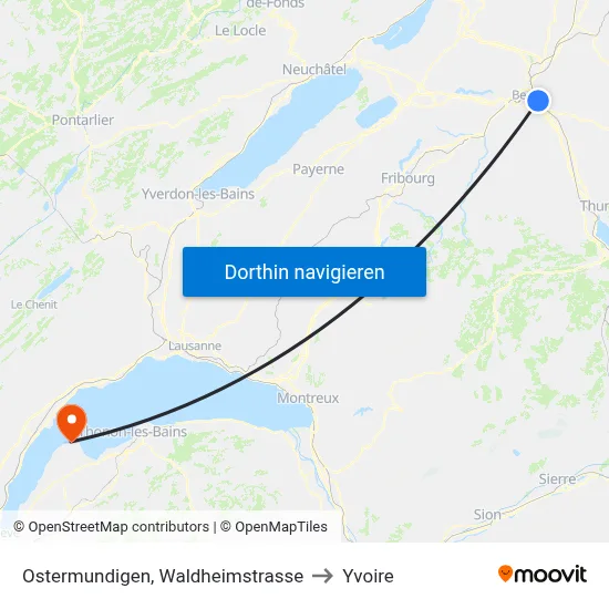 Ostermundigen, Waldheimstrasse to Yvoire map