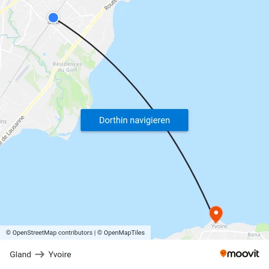 Gland to Yvoire map