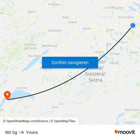 Wil Sg to Yvoire map