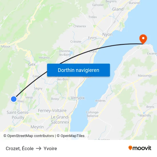 Crozet, École to Yvoire map