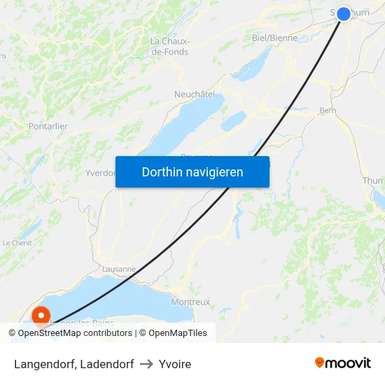 Langendorf, Ladendorf to Yvoire map