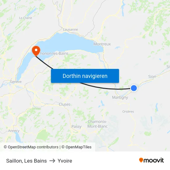 Saillon, Les Bains to Yvoire map