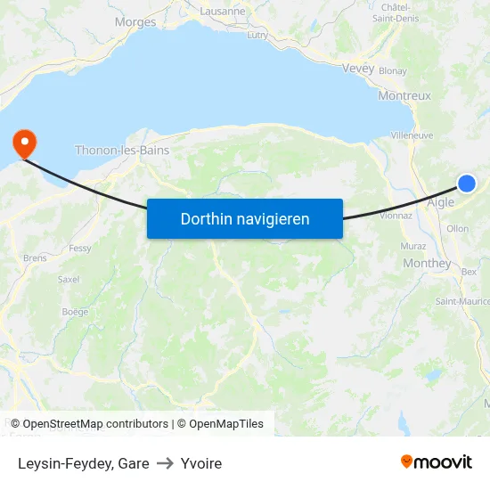 Leysin-Feydey, Gare to Yvoire map