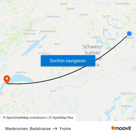 Niederurnen, Badstrasse to Yvoire map