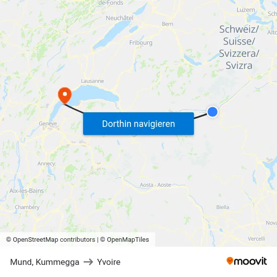 Mund, Kummegga to Yvoire map