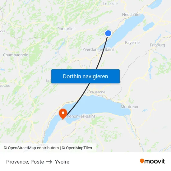 Provence, Poste to Yvoire map