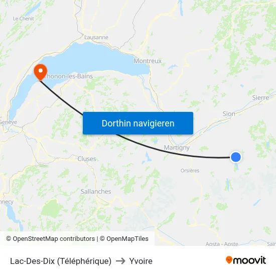 Lac-Des-Dix (Téléphérique) to Yvoire map