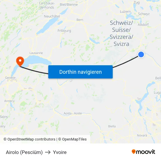 Airolo (Pesciüm) to Yvoire map