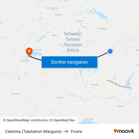Celerina (Talstation Marguns) to Yvoire map