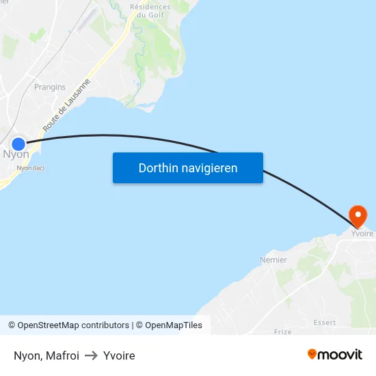 Nyon, Mafroi to Yvoire map
