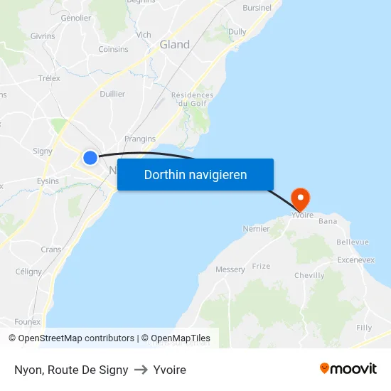 Nyon, Route De Signy to Yvoire map