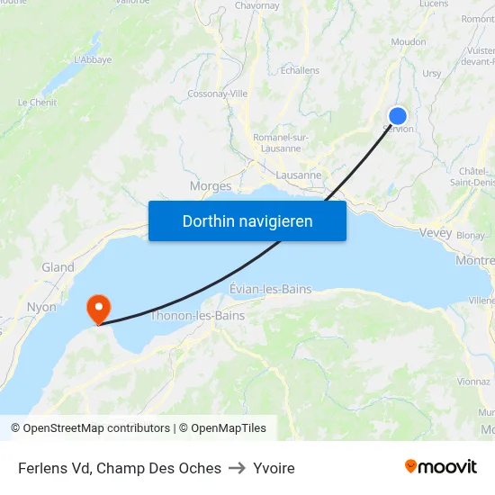 Ferlens Vd, Champ Des Oches to Yvoire map