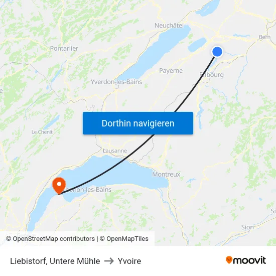 Liebistorf, Untere Mühle to Yvoire map