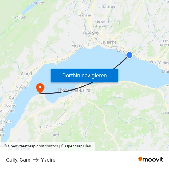 Cully, Gare to Yvoire map