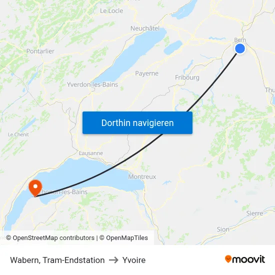 Wabern, Tram-Endstation to Yvoire map