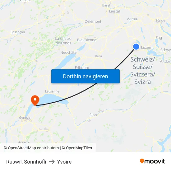 Ruswil, Sonnhöfli to Yvoire map