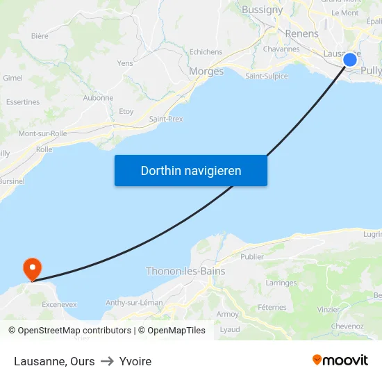 Lausanne, Ours to Yvoire map