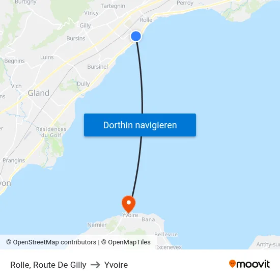 Rolle, Route De Gilly to Yvoire map