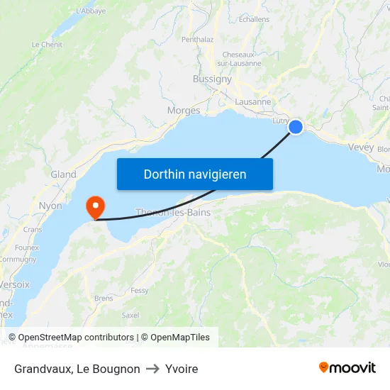 Grandvaux, Le Bougnon to Yvoire map