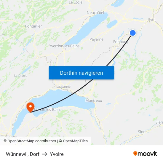 Wünnewil, Dorf to Yvoire map