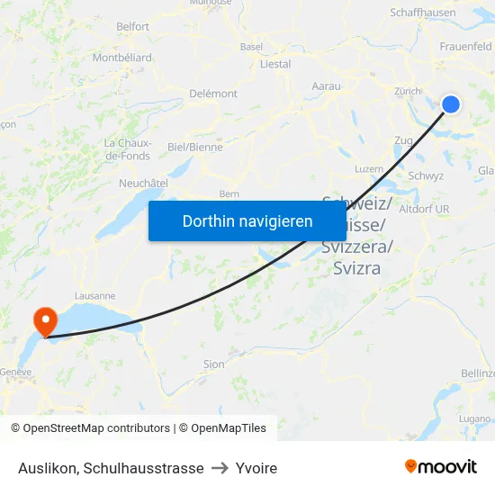 Auslikon, Schulhausstrasse to Yvoire map