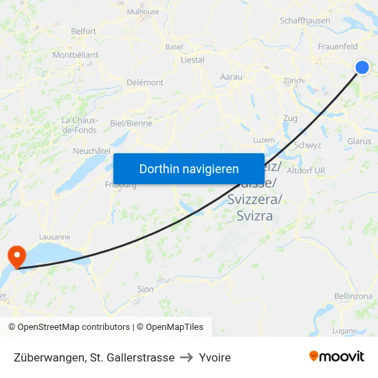 Züberwangen, St. Gallerstrasse to Yvoire map