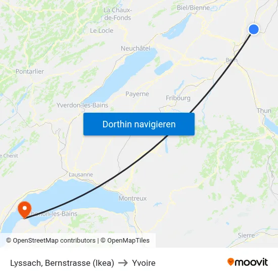 Lyssach, Bernstrasse (Ikea) to Yvoire map