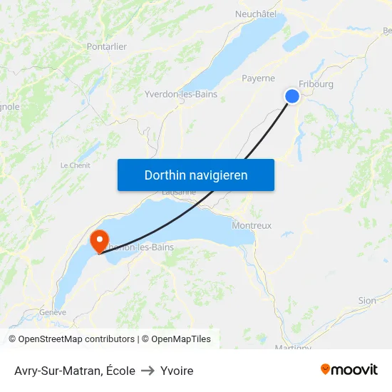 Avry-Sur-Matran, École to Yvoire map