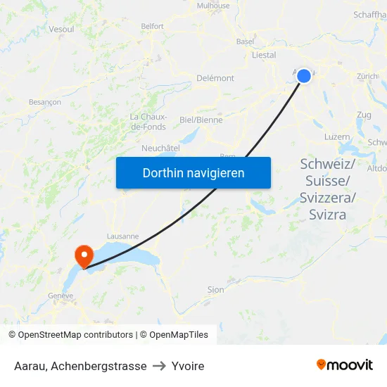 Aarau, Achenbergstrasse to Yvoire map