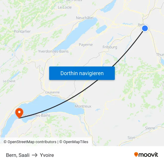 Bern, Saali to Yvoire map
