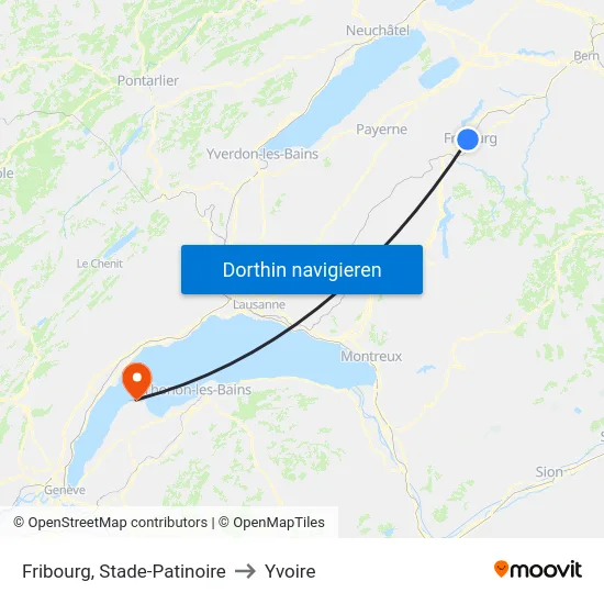 Fribourg, Stade-Patinoire to Yvoire map