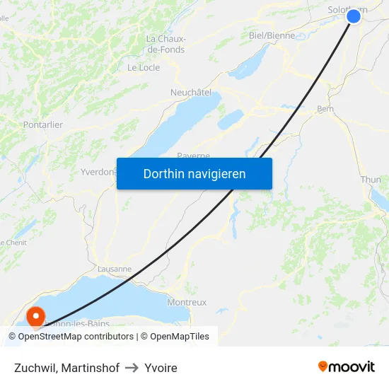 Zuchwil, Martinshof to Yvoire map